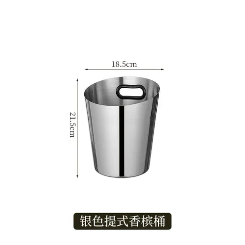 European Stainless Steel Ice Bucket Beer Red Wine Juice Drink Cooler Bar Family Party Champagne Ice Bucket Bar Wine Accessories