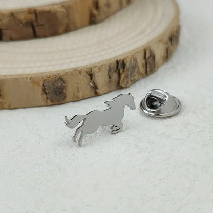 New horse gold-plated 18K stainless steel brooch, waterproof and non-fading badge set, suit lapel pin, wedding party wearing