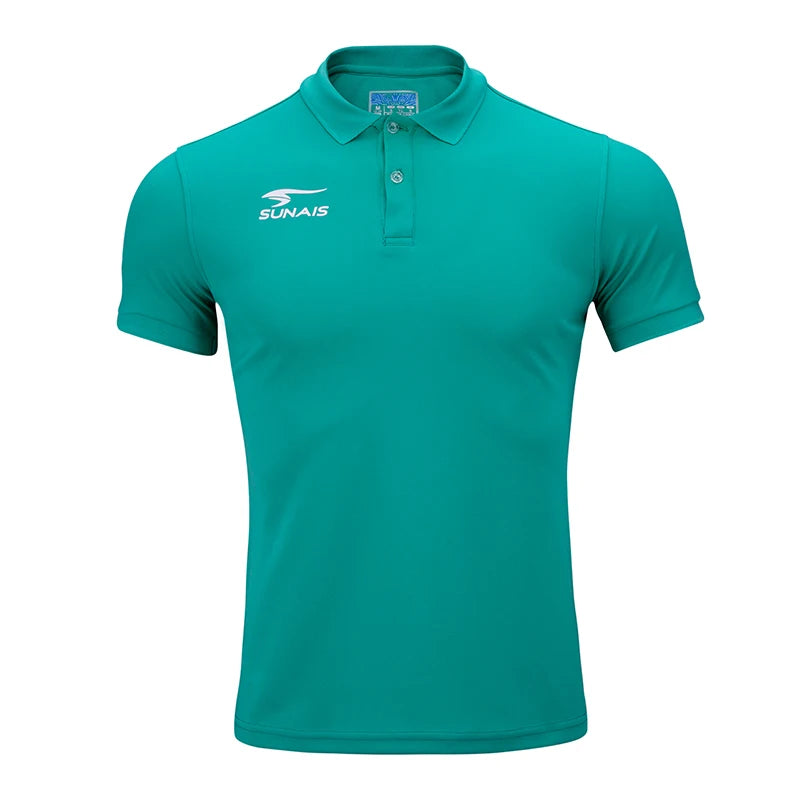 SUNAIS Men's Quick Dry Polo Shirt Breathable Football Training Short Sleeve T-shirt Outdoor Daily Casual Tops 730613
