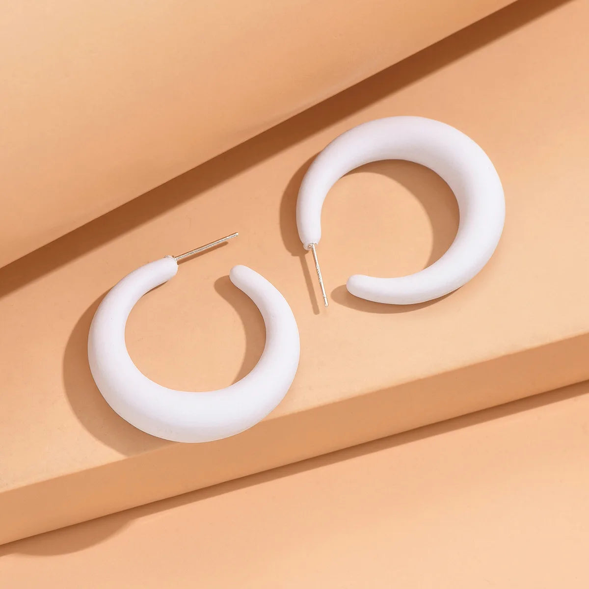 Simple Big Round Star Heart Hoop Earrings For Women Geometric Plastic Exaggerated Earring Hyperbole Trendy Ring Earrings Jewelry