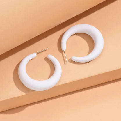 Simple Big Round Star Heart Hoop Earrings For Women Geometric Plastic Exaggerated Earring Hyperbole Trendy Ring Earrings Jewelry