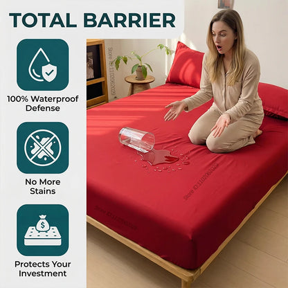 IHX Waterproof Mattress Covers Protector Bed Fitted Sheets with Elastic Band Single Double King Size 140/160/180x200 Custom Size