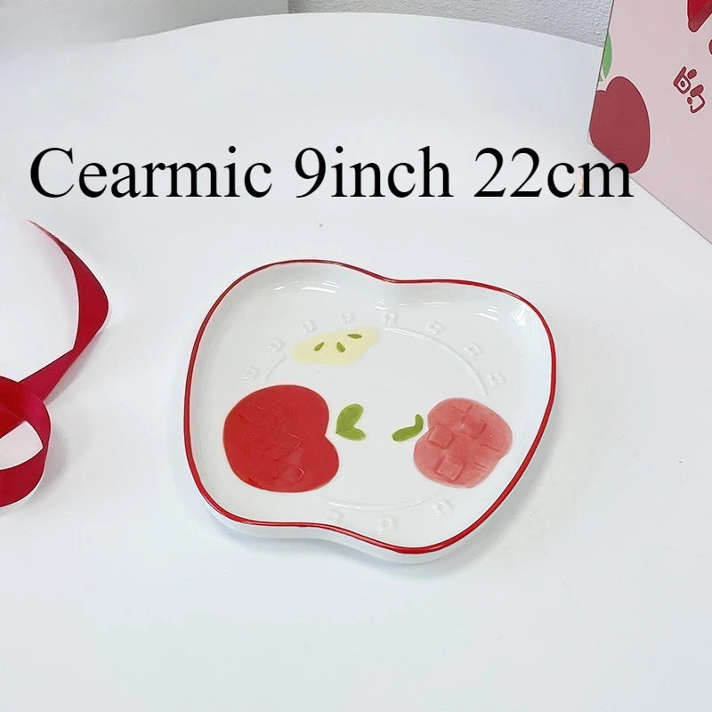 20cm Jucaica Rosh Hashanah Apple Honey Dish, Ceramic Dessert Plate with Honey Jar, Jewish New Year tableware  Shana Tova