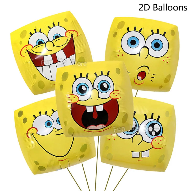 Large SpongeBob & Patrick Star Foil Balloons Cartoon Party Decor Foil Balloons for Kids Birthday Party Decorations Supplies