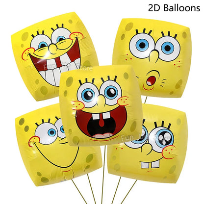 Large SpongeBob & Patrick Star Foil Balloons Cartoon Party Decor Foil Balloons for Kids Birthday Party Decorations Supplies
