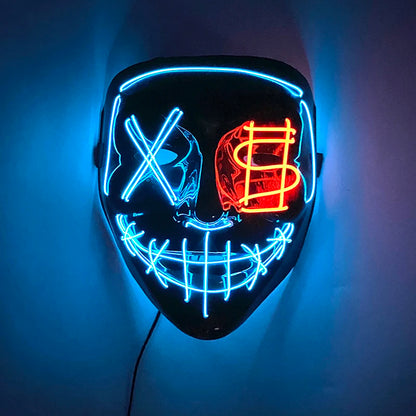 1 pcs Attractive Neon EL Wire Mask  More Colors For Choice Luminous LED Purge Mask Adult Cosplay Prop For Night Glow In The Dark