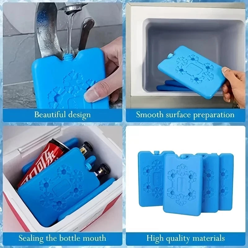 1-40Pcs Reusable Ice Pack Freezer Ice Cooler Bag Long-lasting Cooling Water Fill Box for Fresh Food Storage Refrigeration
