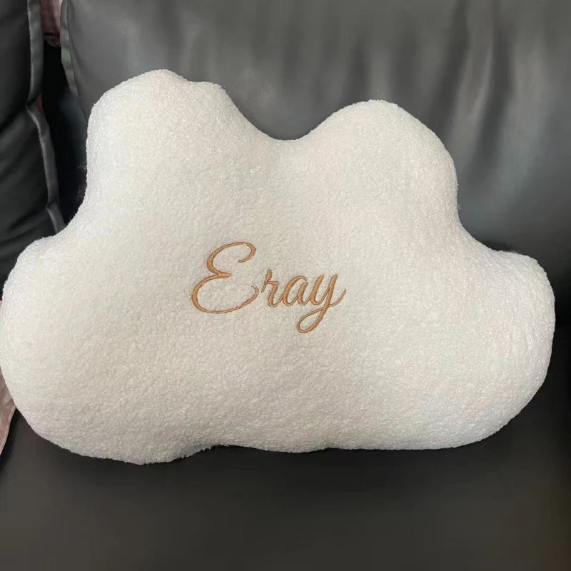 Personalized Name Lambswool Baby Pillow Cloud Shape Home Decor Sofa Decorative Cushion Throw Pillow Car Seat Chair Bed Couch