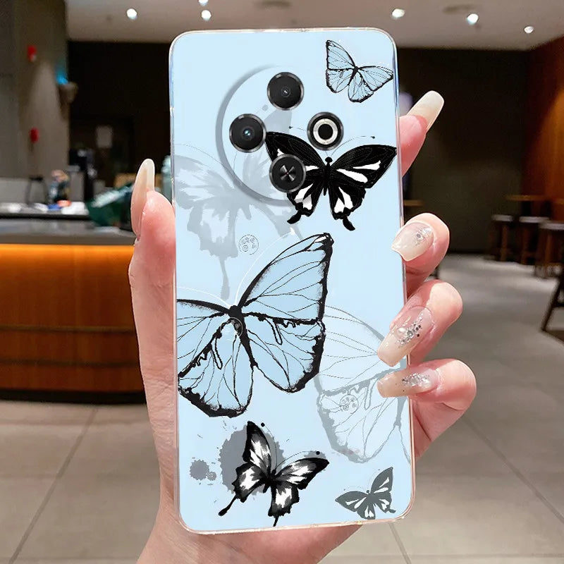 For Tecno Spark 30C Case kl5 kl5n Aesthetic Butterfly Flower Clear Soft Silicone Back Cover Techno Spark 30C Phone Case k15 k15n