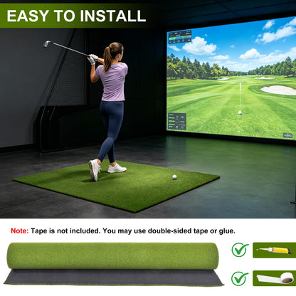 6x10 ft Golf Simulator Turf Putting Green Practice Mat, 15mm Pile Non-Slip Backing for Home Simulator Basement Garage, Artificial Turf for Driving Range(Only Grass Turf)