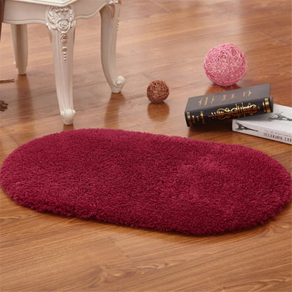 Non Slip Oval For Shower Room Toilet Bathtub Shaggy Water Absorption Bathroom Rugs Doormat Floor Carpet Bath Mat