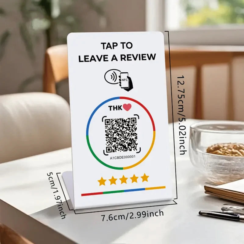 1PCS 13.56mhz Nfc 215 programmable QR code Google Review Card Nfc For Google Comment Review Tap Cards