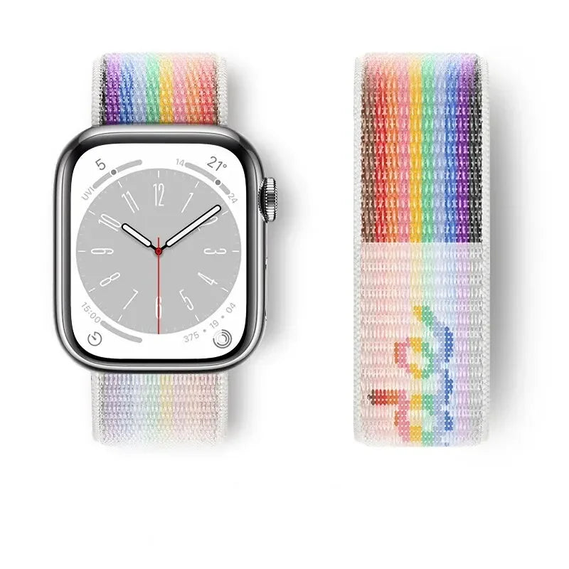 Nylon loop For Apple Watch Band Ultra-2 49mm 44mm 40mm 45mm 41mm Sport pride Bracelet iwatch Strap Series 9 8 se 7 6 5 4 3