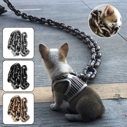 Chain Dog Leashes Simulation Life-Like Iron Chain For Large Medium Small Pet