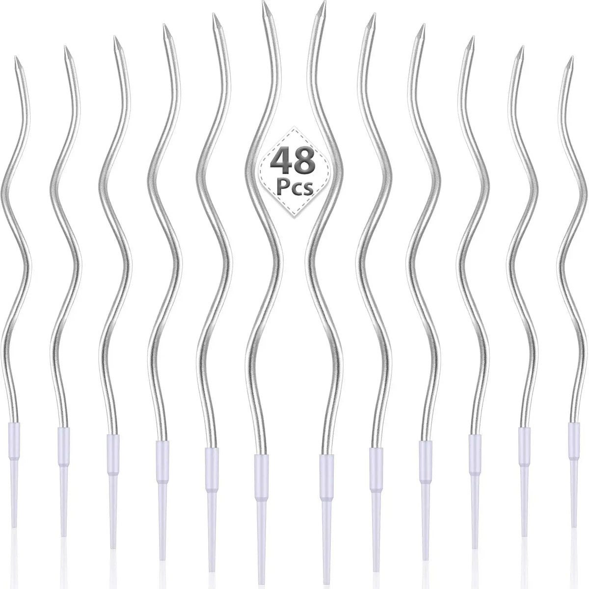 6/12/48pcs Birthday Candles Spiral Cake Candles  Long Thin Cake Candles For Wedding Party And Cake Decoration
