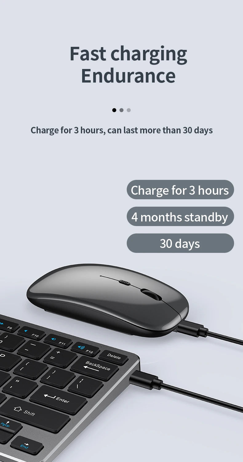 NexusClick 2.4G Wireless Keyboard Mouse Combo, Ergonomic Rechargeable Mini Multimedia Office Keyboard Set For PC Laptop Macbook