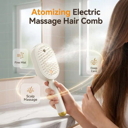 Electric Steam Brush, Rechargeable Detangling Steam Hair Straightener, Rechargeable Water Spray Hair Brush for Long Short Hairs
