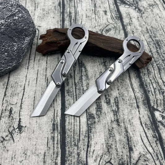 Outdoor mechanical folding tool, convenient folding knife, high hardness, multifunctional push form, fruit express knife