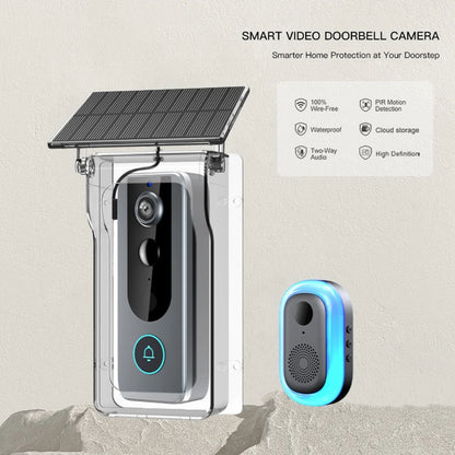 WiFi Solar Charging Wireless Video Doorbell Smart Wireless Intercom Waterproof Voice Changing Intercom Monitoring Camera