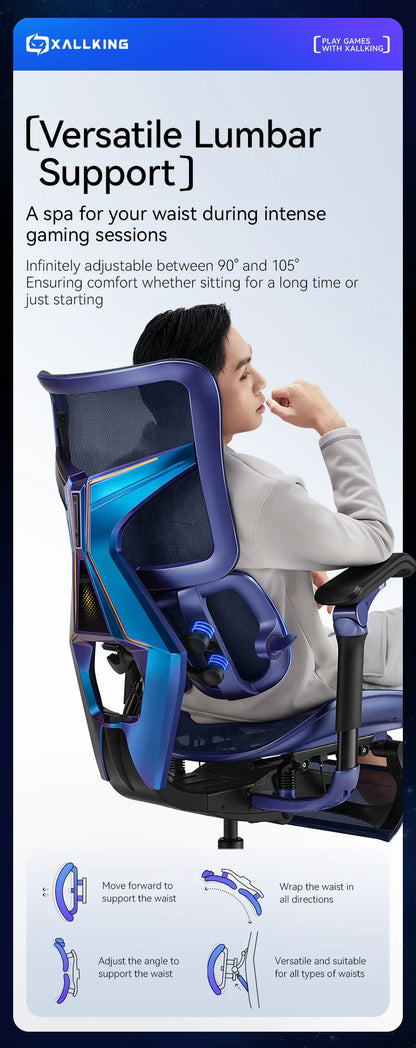 【CHIMU HOME】 SIHOO X3Pro Blue-Purple-Red Gradient Ergonomic Gamer Chair for Esports Gaming High Back Computer Chair