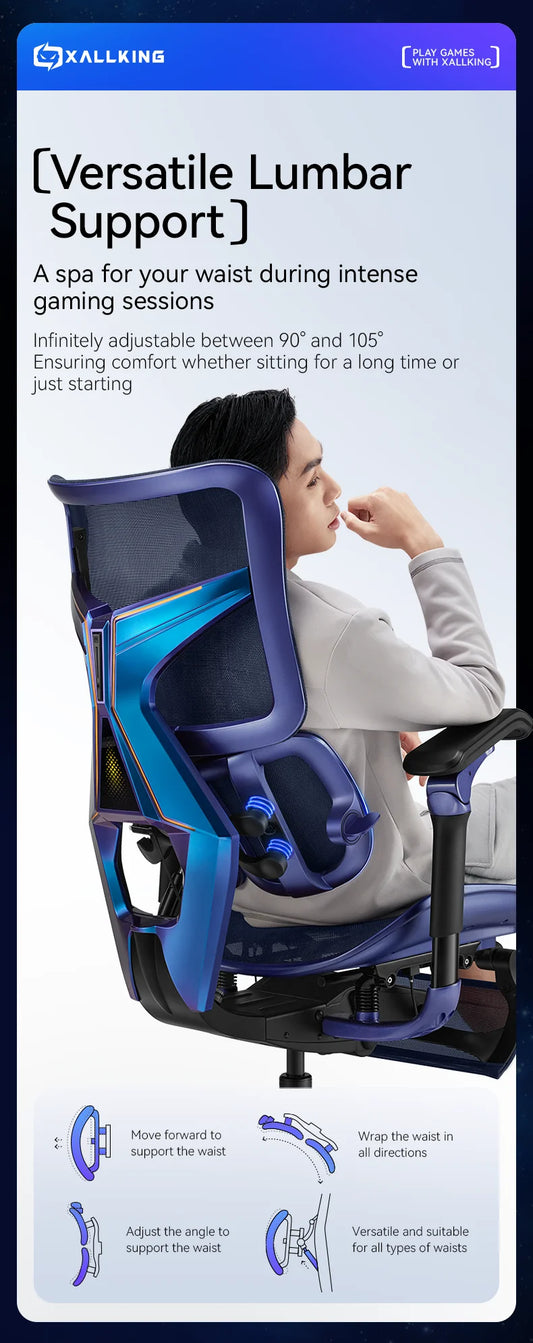 【CHIMU HOME】 SIHOO X3Pro Blue-Purple-Red Gradient Ergonomic Gamer Chair for Esports Gaming High Back Computer Chair