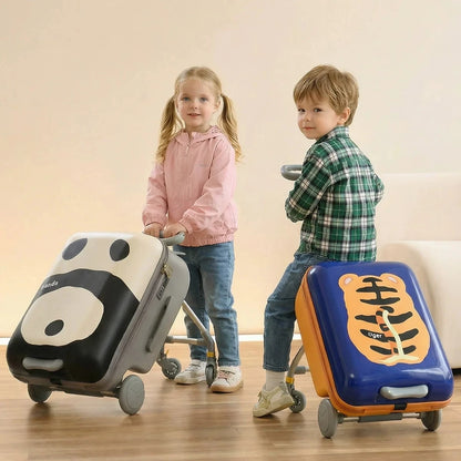 Suitcase Travel Children's Carrier Cart Multi-functional Rideable Rolling Luggage Carry on 20inch Trolley Case Stroller for Trip