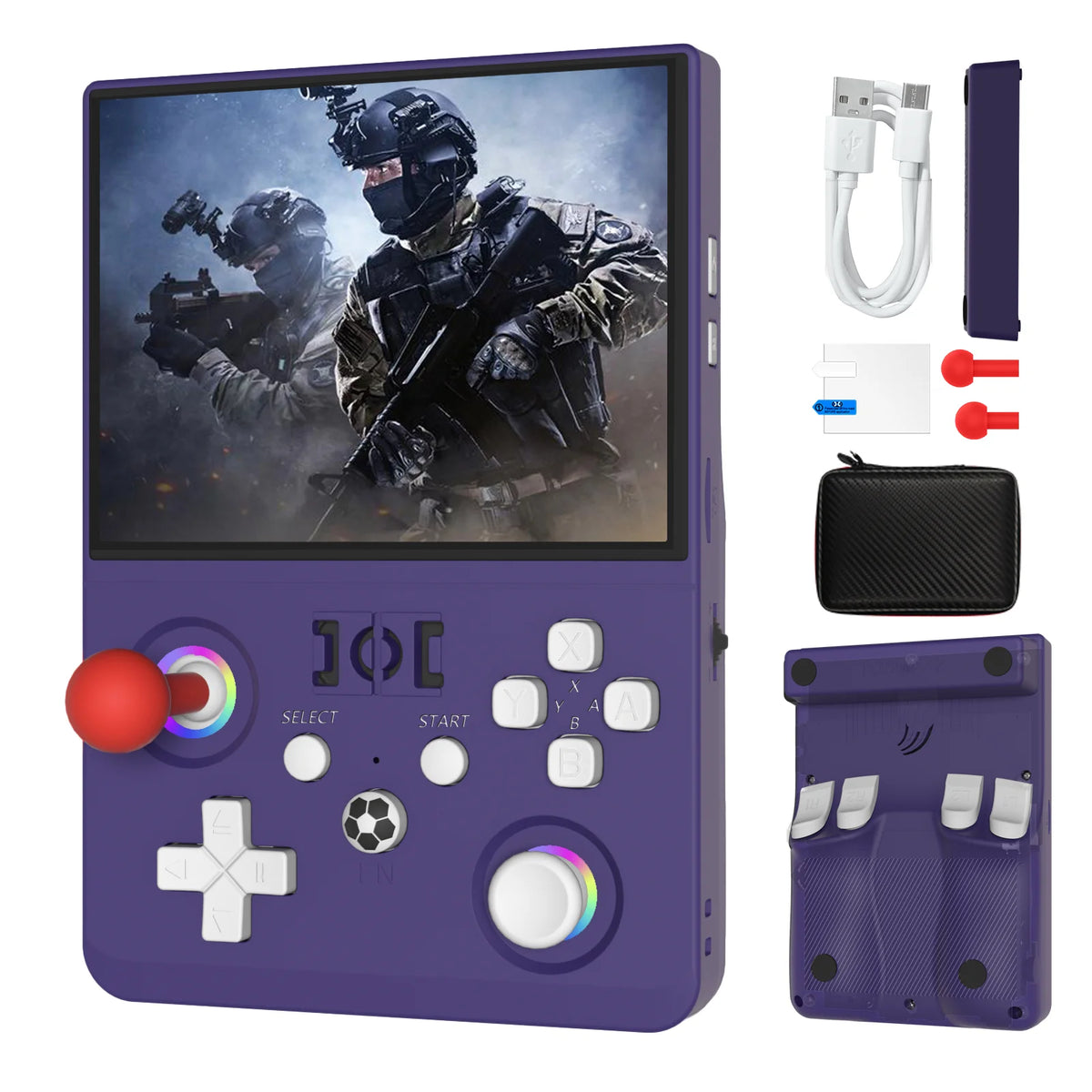 New R63 Max2 Retro Handheld Game Console Linux System 4.5 Inch IPS Screen 64G/128G Portable Pocket Player Built-in 18000+ Games