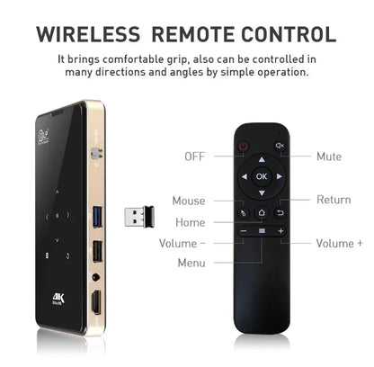 P09 4k high definition projector portable Android 9.0 16GB ROM Home Education Light Emitting Diode