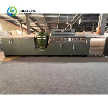 Customized Modern Outdoor Kitchen Cabinet Set Multi Scene BBQ Grill For Garden Camping Open Air Cooking