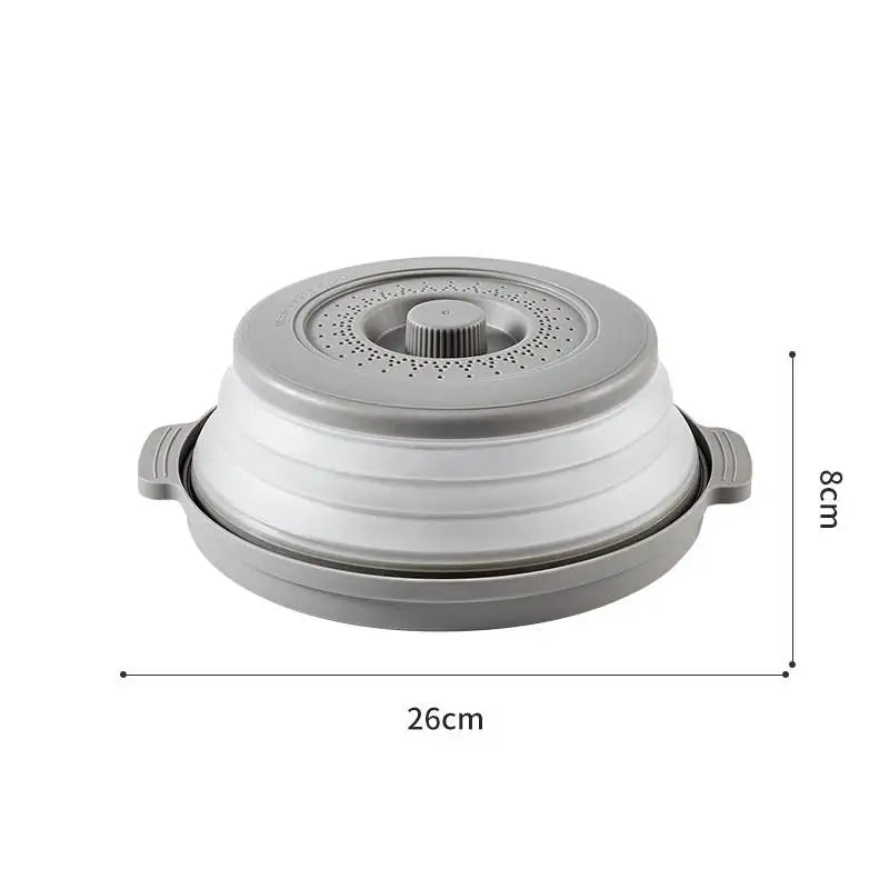 Microwave Food Splatter Cover Foldable Multifunction Splash Collapsible Guard Kitchen Gadget Colander for Meal Steaming Tray