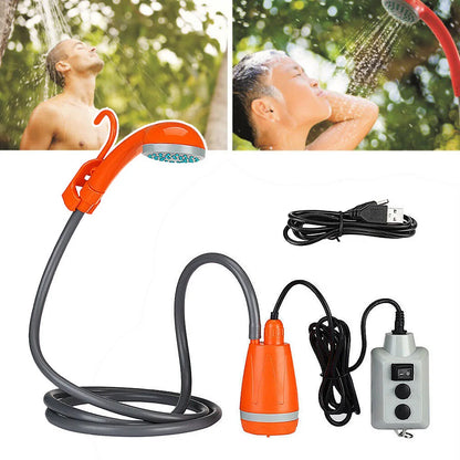 Portable Camping Shower Outdoor Camping Shower Pump Rechargeable Shower Head Outdoor Camping Equipment Hiking Traveling Supplies
