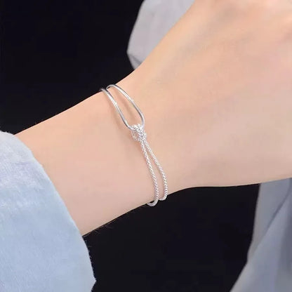 925 Sterling Silver Bracelet, Light Luxury, Minimalist Design