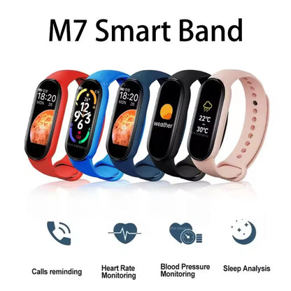 M7 Smartwatch Heart Rate Blood Pressure Monitoring Smart Watch Men Women Fitness Tracker Watch Waterproof Sports Smart Wristband