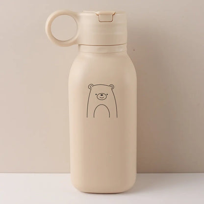 450ml Custom Name Silicone Straw Cup, Personalized Cartoon Pattern