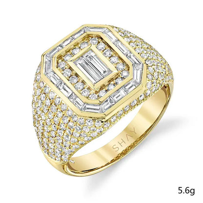 European and American Trendy Inlaid Crystal Women Men's Rings Banquet Fashion Business Ring Jewelry