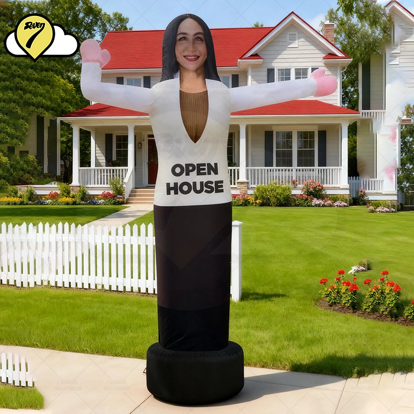 Realtor Open House Inflatable Woman Air Dancer Inflatable Waving Arm Tube Man Personalized Inflatable Floats with Blower and LED