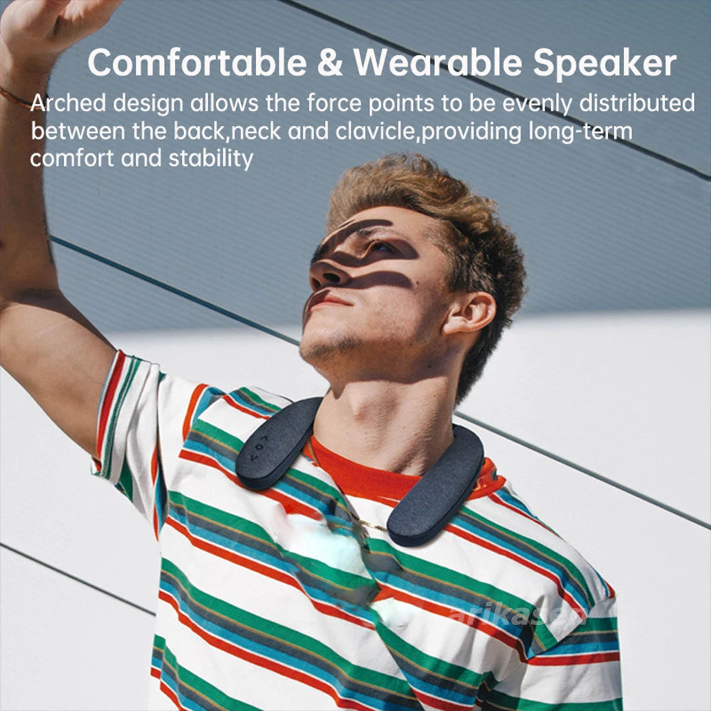 Neckband Bluetooth Speaker, Neck Bluetooth Speaker Wireless, Wearable Bluetooth Speaker System for Gaming Movies Music Ourdoor