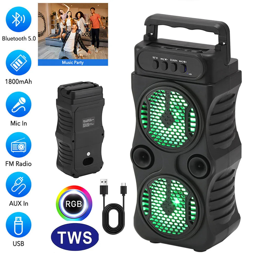 1000w Portable Bluetooth Outdoor Speaker Music Stereo Subwoofer Bass