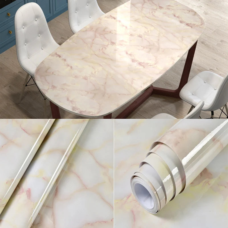40cm Kitchen Waterproof and Oil Resistant PVC Self-Adhesive Marble Wall Sticker Easy to Clean Home Decoration Wall Sticker
