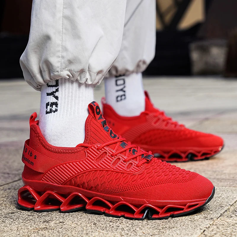 Men's Mixed-Color Air Mesh Sneakers | Lace-Up Casual Shoes | Running and Everyday Wear