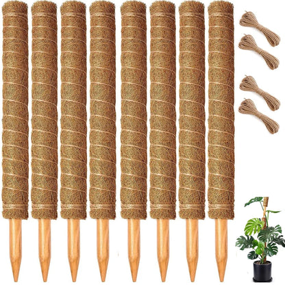 4 /8 Pack Stackable Moss Pole for Plants Monstera Tall Rod for Indoor Outdoor Climbing Plant Support Stakes for Potted Plants