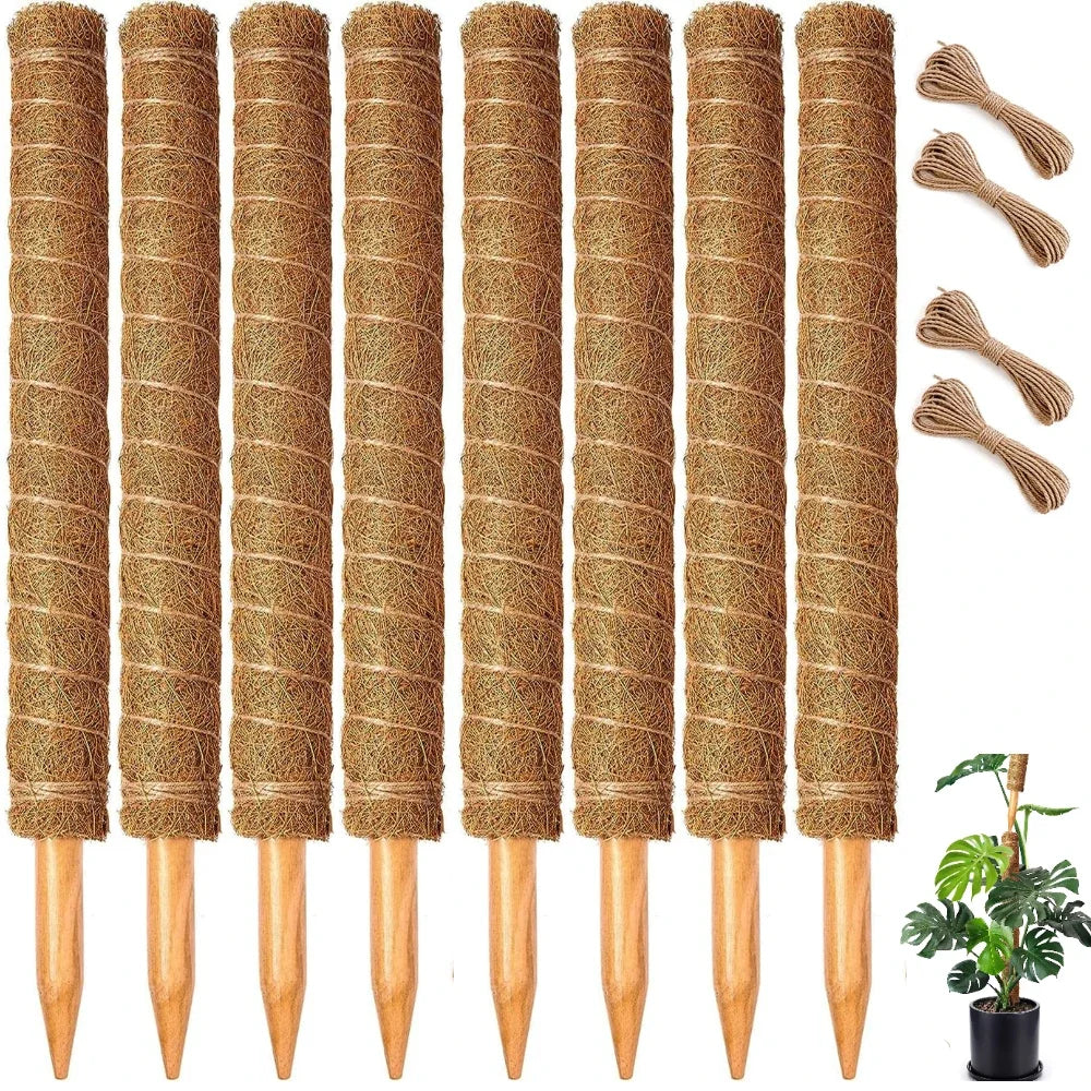 4 /8 Pack Stackable Moss Pole for Plants Monstera Tall Rod for Indoor Outdoor Climbing Plant Support Stakes for Potted Plants