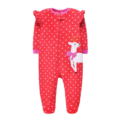 Newborn Baby Boy Girl Rompers Clothes Winter Pajamas Zipper Fleece Fall Infants Outfit Animal Jumpsuit Clothing 0 -12 Months New