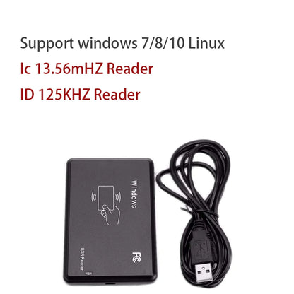 Smart RFID Card Reader 125KHz 13.56MHz ID IC Dual Frequency Nfc Card Encrypted Programmer Reader With USB Interface