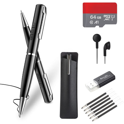 128GB AI Digital Voice Recorder Pen Intelligent Noise Reduction Audio Recorder with Playback Rechargeable Writing Pen Recorder