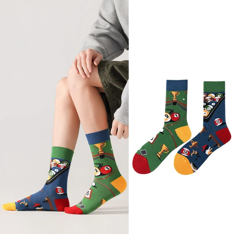 New Creative Cartoon Dog Ins Animal Trendy Socks Jacquard Cotton Socks Couple Mid length Fashion Skateboarding Socks