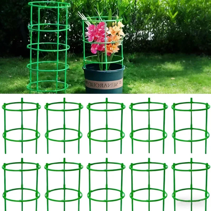 Adjustable Plant Climbing Frame Green Grid 5-15 Layer 30-90cm Lightweight Durable Gardening Stand for Home Garden