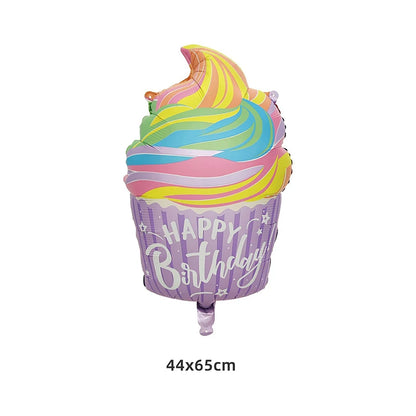 Birthday Cake Aluminium Foil Balloons Candy Ice Cream Cloud Camera Helium Balloon Birthday Party Decoration