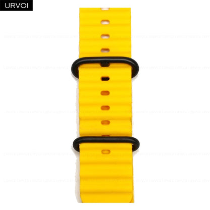 URVOI Ocean Band for Apple Watch Ultra 4 3 2 Strap Series 12 11 10 SE Sport Band for iWatch Silicone Wristband Black Buckle 49mm