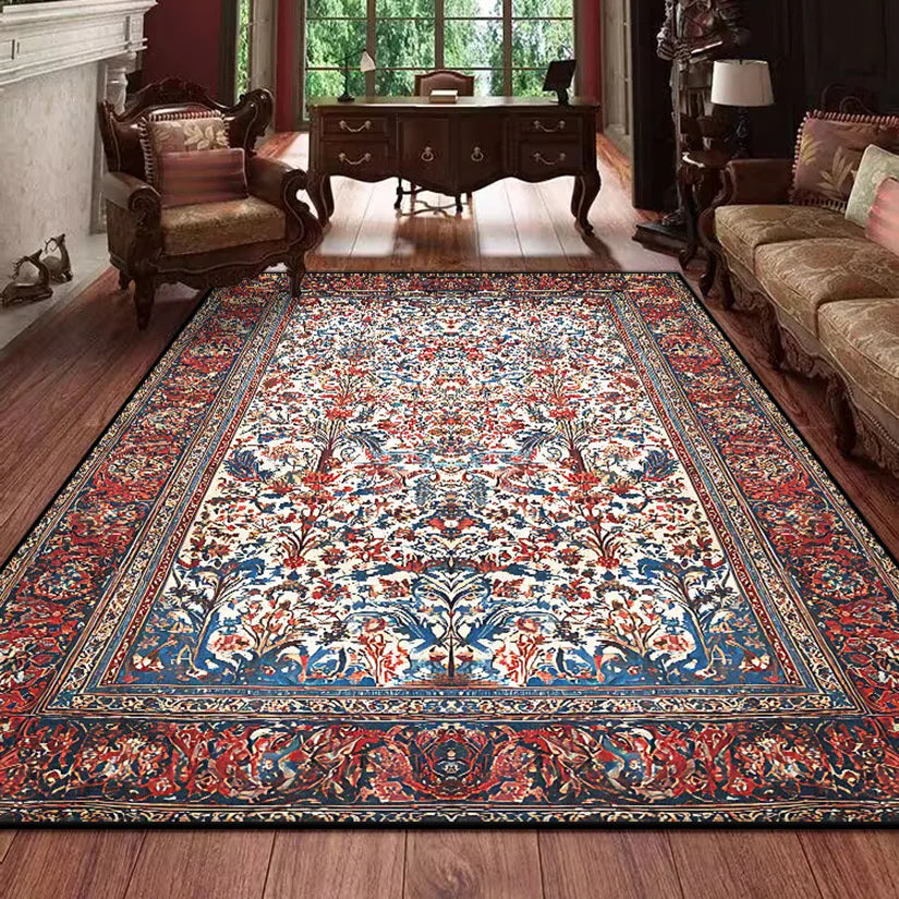 Retro Persian Carpet for Living Room Boho Decor for Room Balcony Rug Large Luxury Red Bed Decoration Home Mats Bedside 160x230